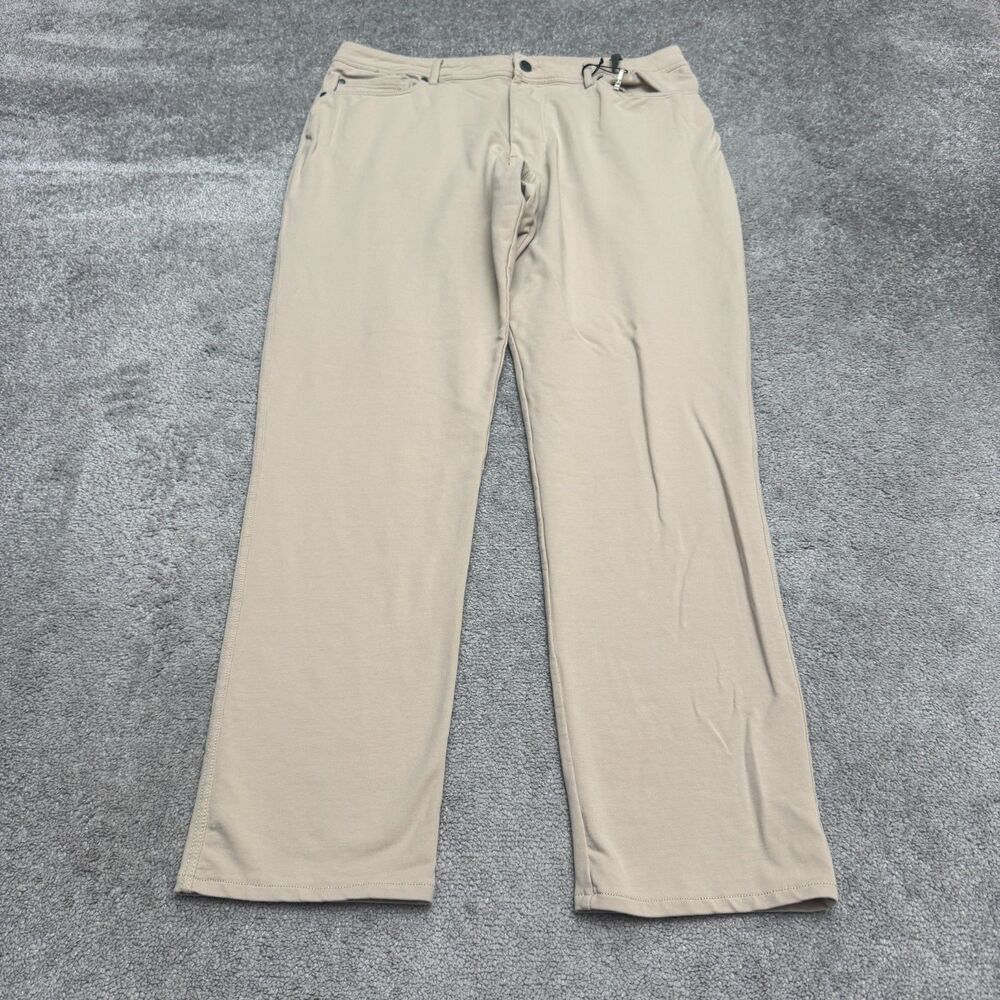 Swet Tailor The All-In Stretch 5-Pocket Chino Pants Mens 36x32 Beige Khaki NWT
